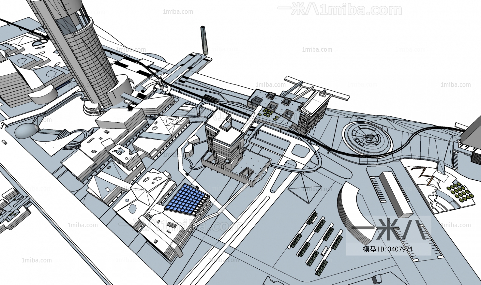 Modern Architectural Bird's-eye View Planning