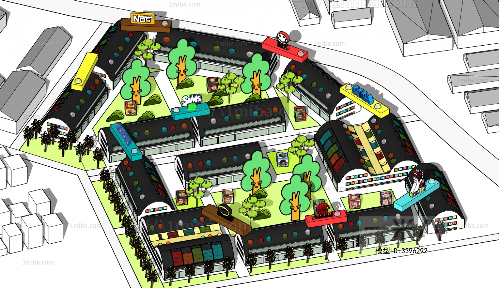 Modern Architectural Bird's-eye View Planning