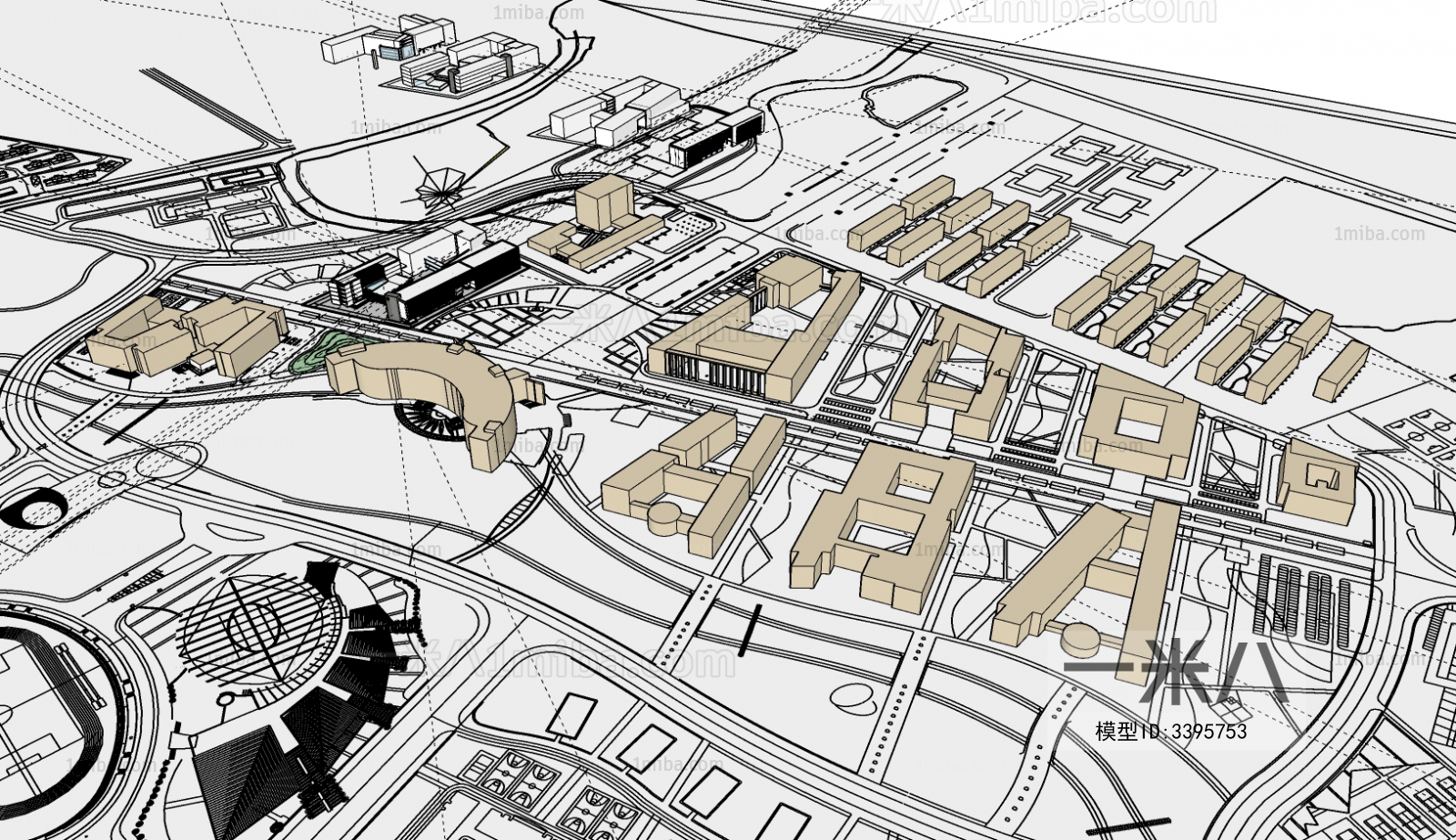 Modern Architectural Bird's-eye View Planning