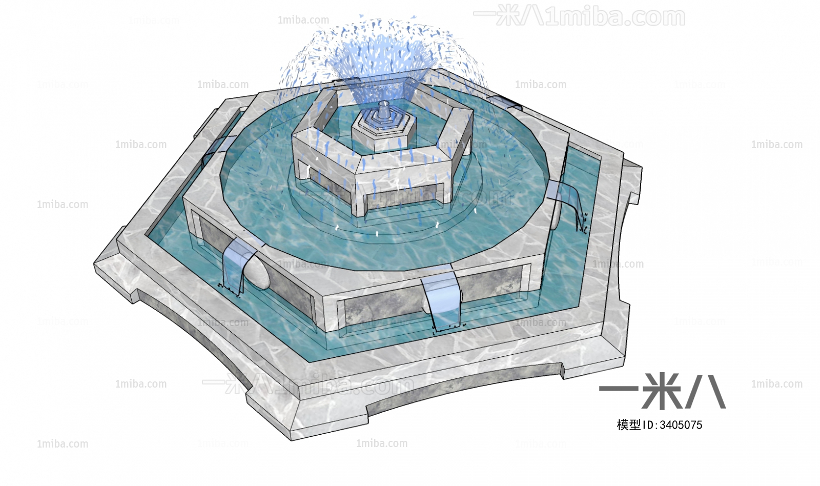 现代喷泉水景