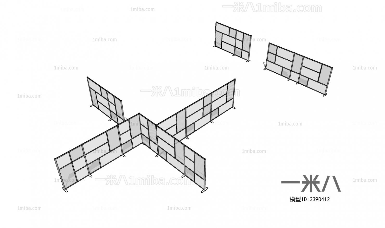 现代屏风隔断