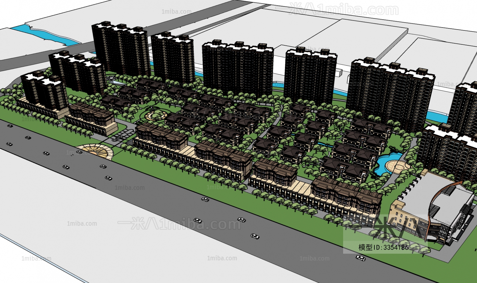 Modern Architectural Bird's-eye View Planning