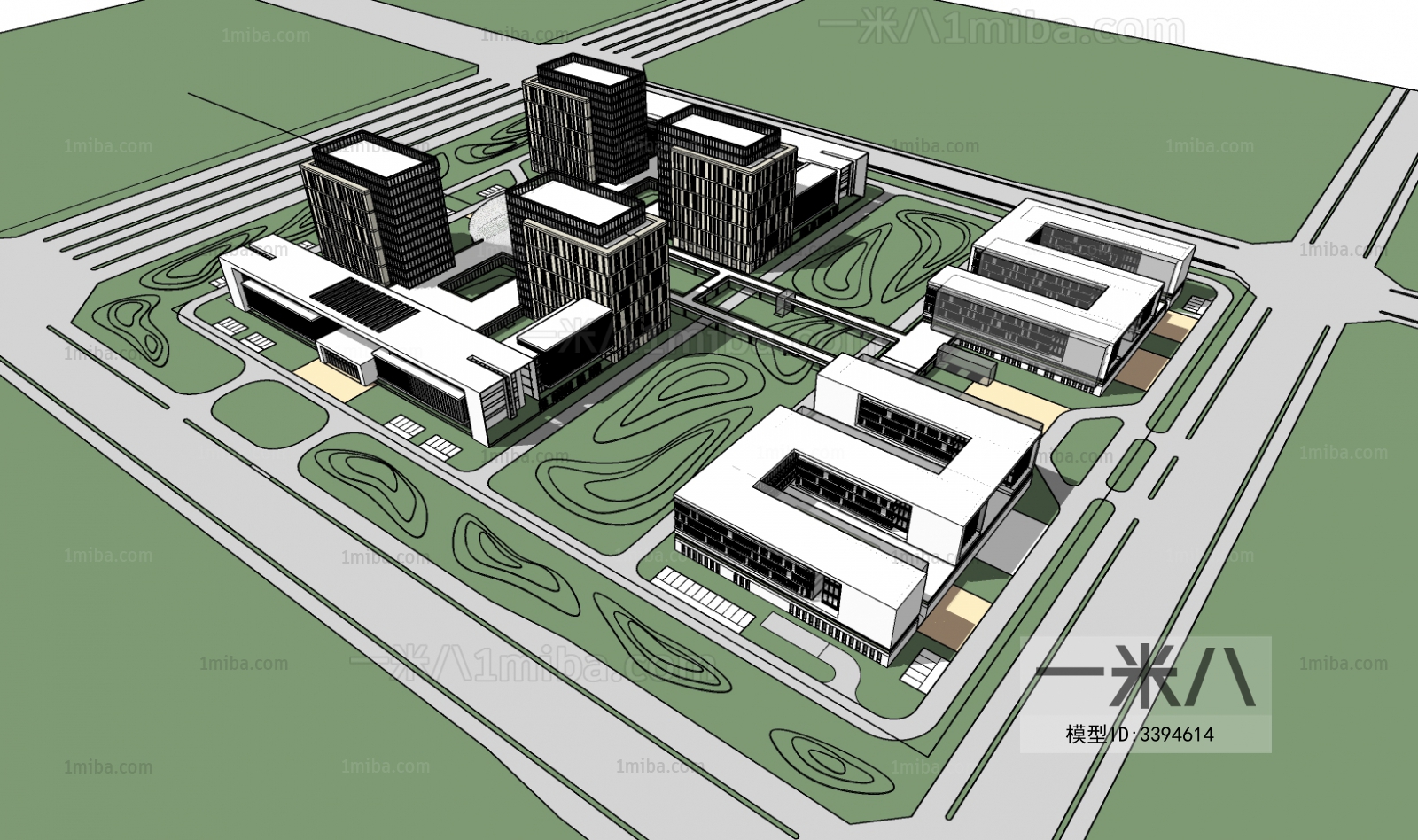 Modern Architectural Bird's-eye View Planning