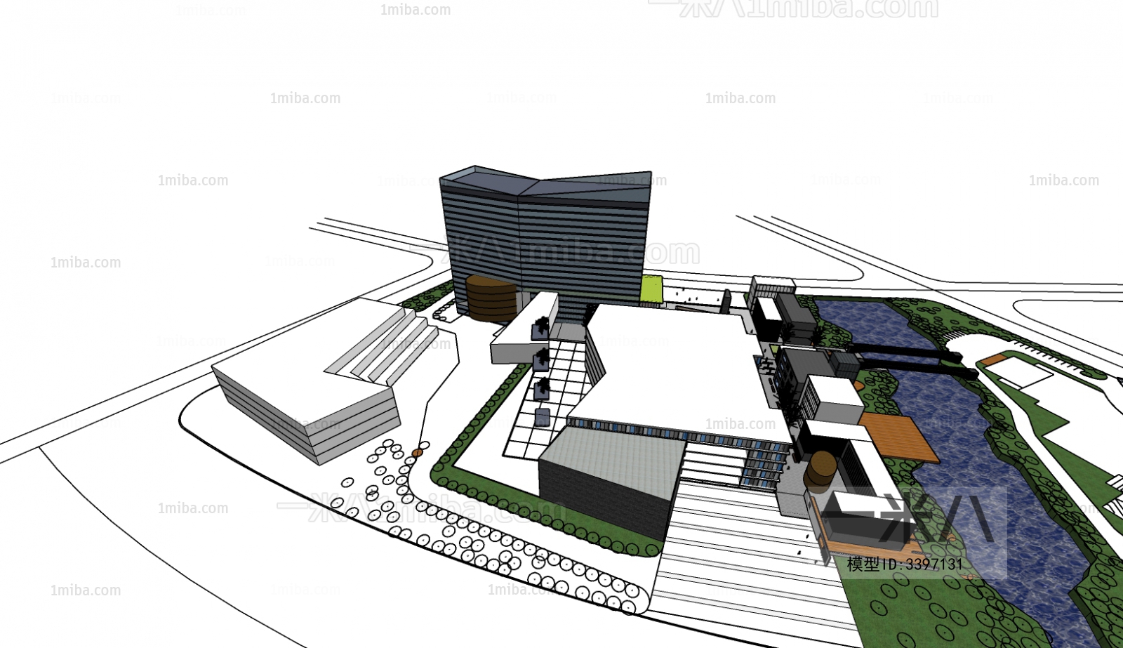 Modern Architectural Bird's-eye View Planning