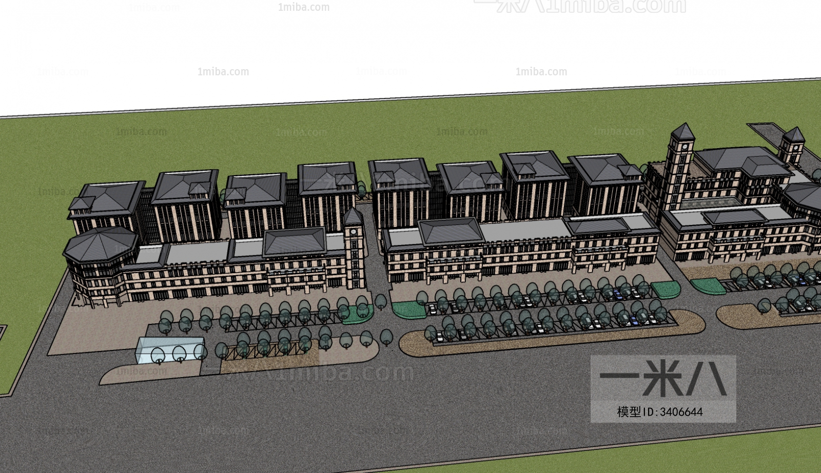 Modern Architectural Bird's-eye View Planning