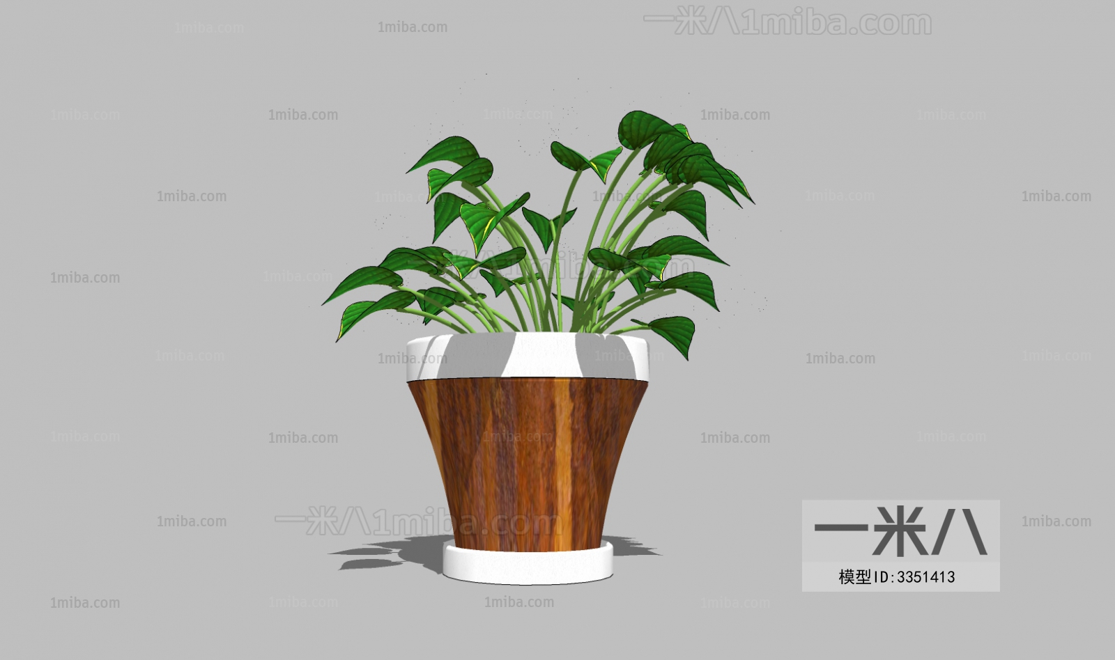 Modern Potted Green Plant