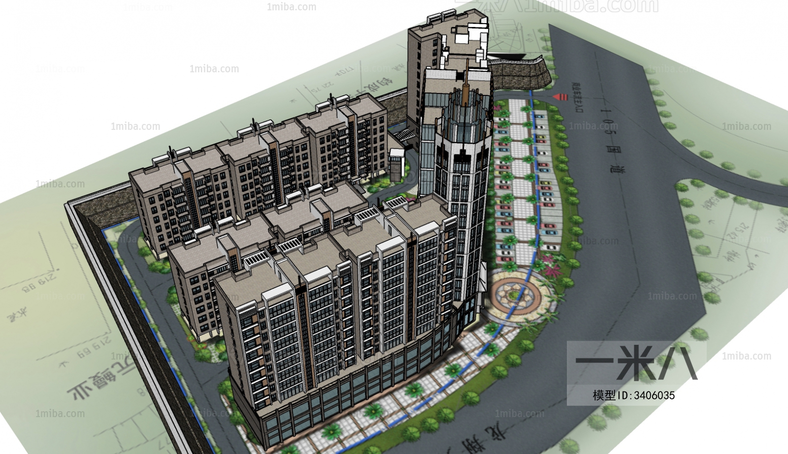 Modern Architectural Bird's-eye View Planning