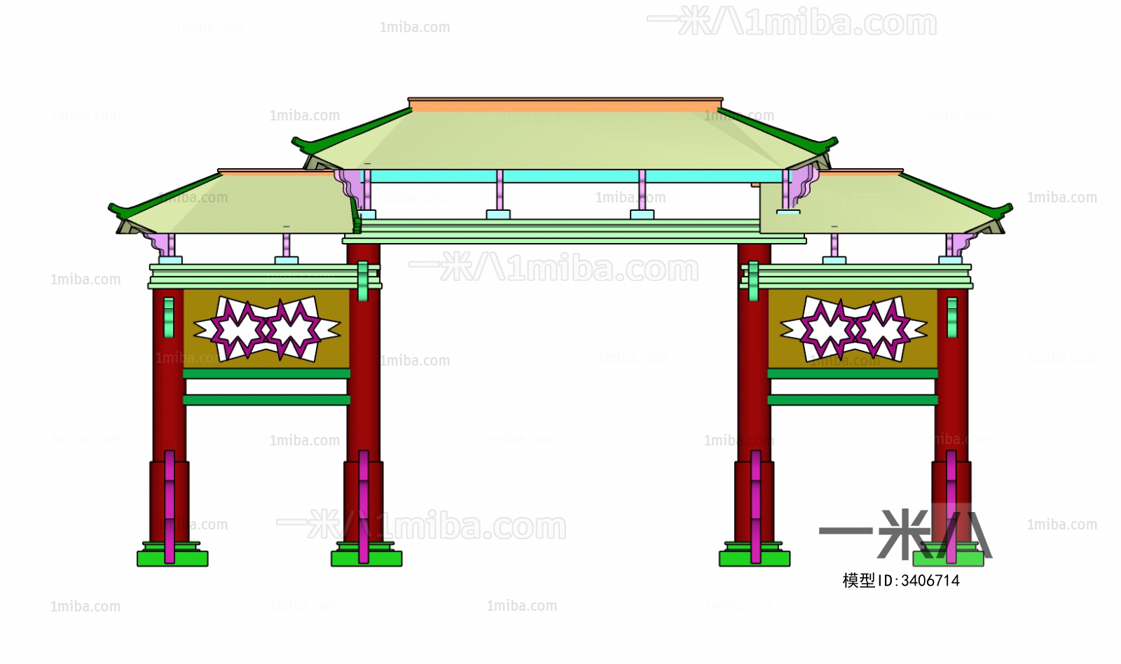 New Chinese Style Ancient Architectural Buildings