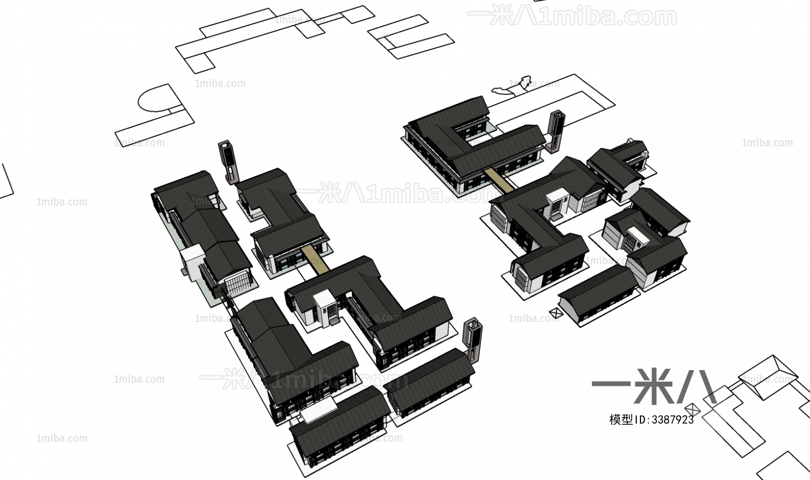 Modern Architectural Bird's-eye View Planning