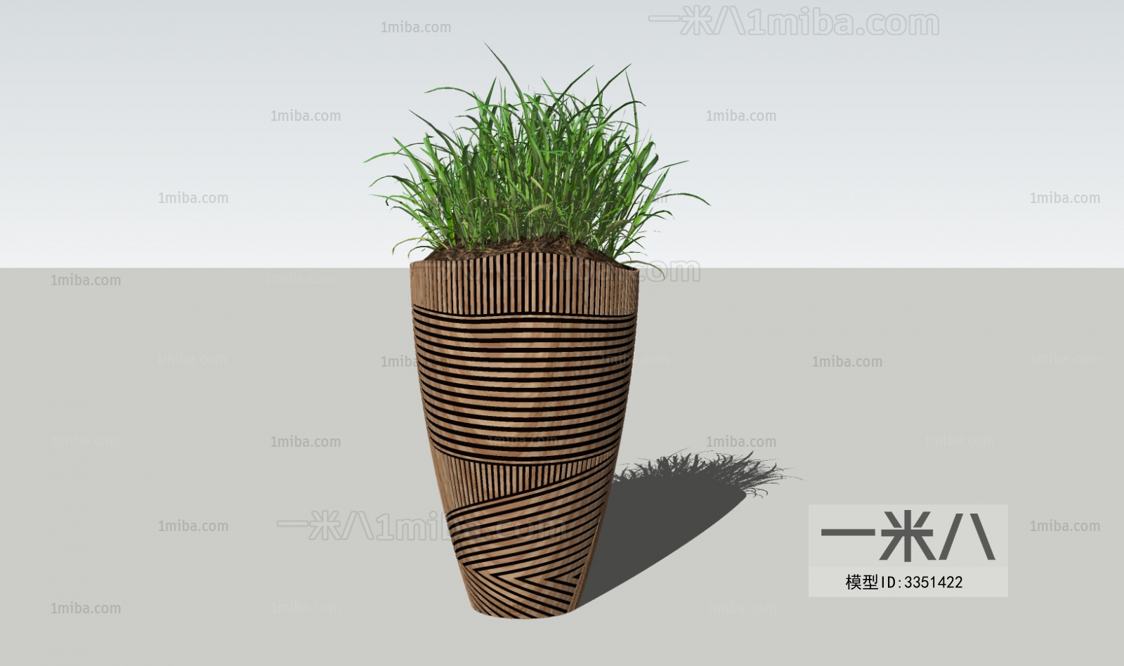 Modern Potted Green Plant