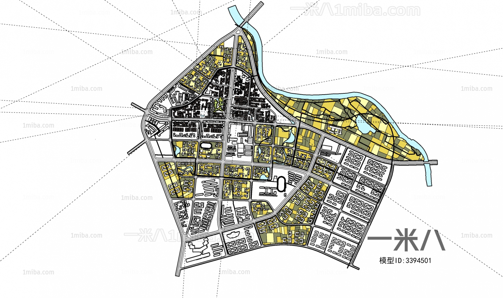 Modern Architectural Bird's-eye View Planning