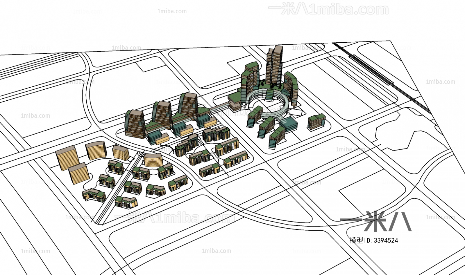 Modern Architectural Bird's-eye View Planning