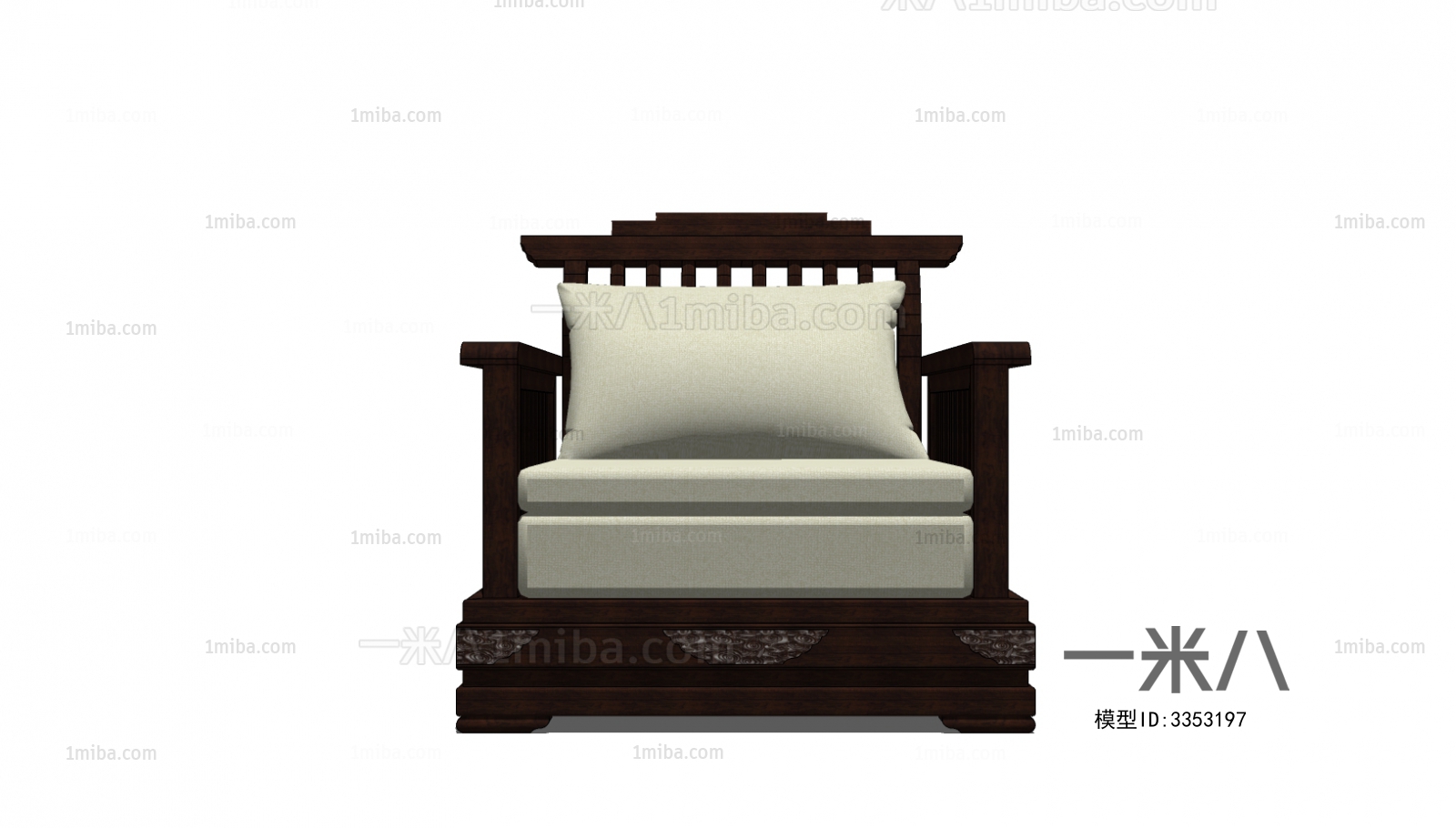 New Chinese Style Single Sofa