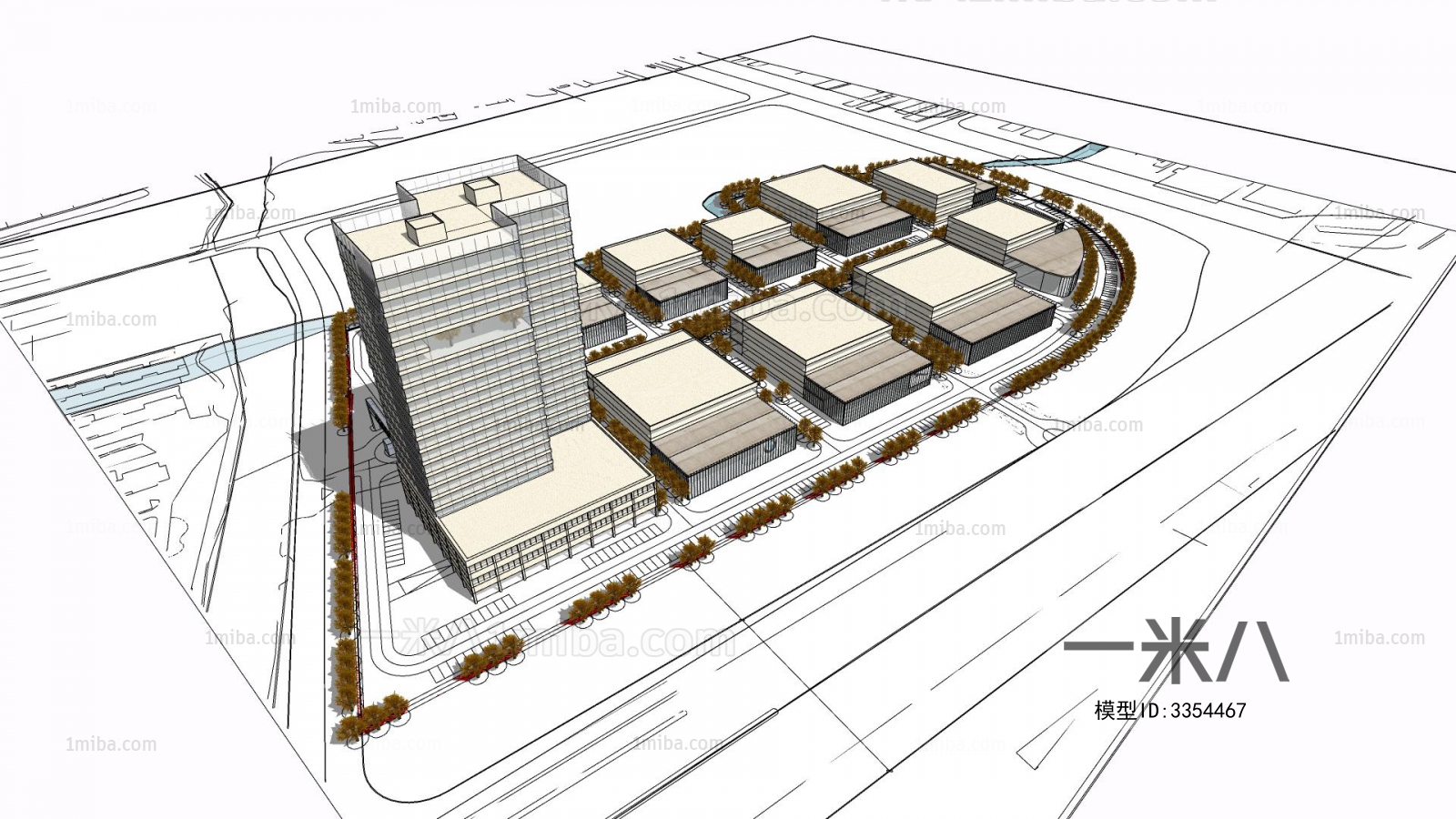 Modern Architectural Bird's-eye View Planning