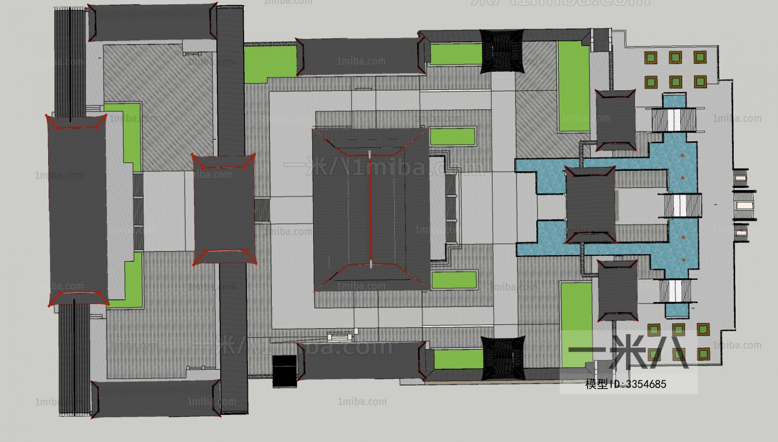 Modern Architectural Bird's-eye View Planning