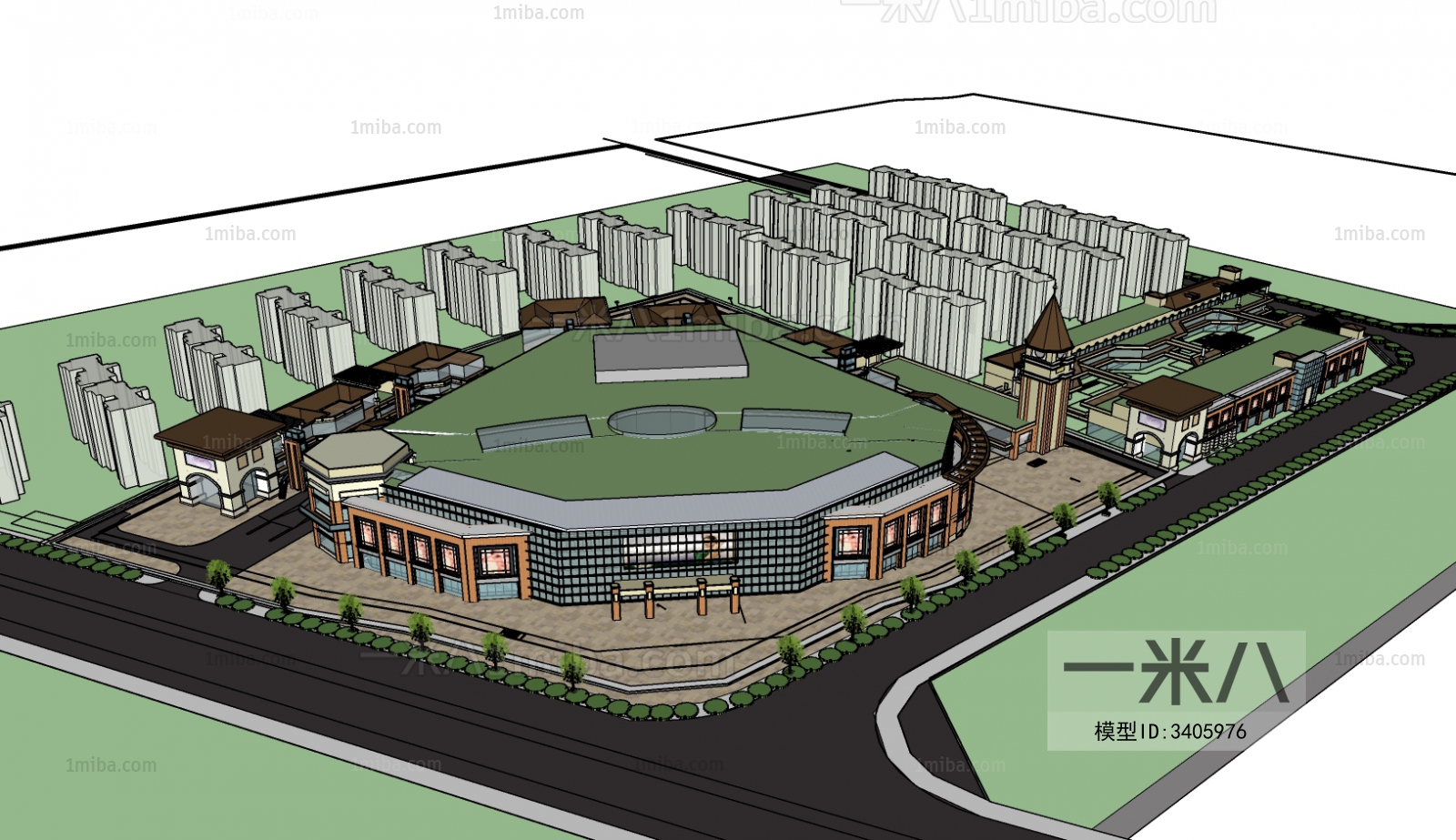 Modern Architectural Bird's-eye View Planning