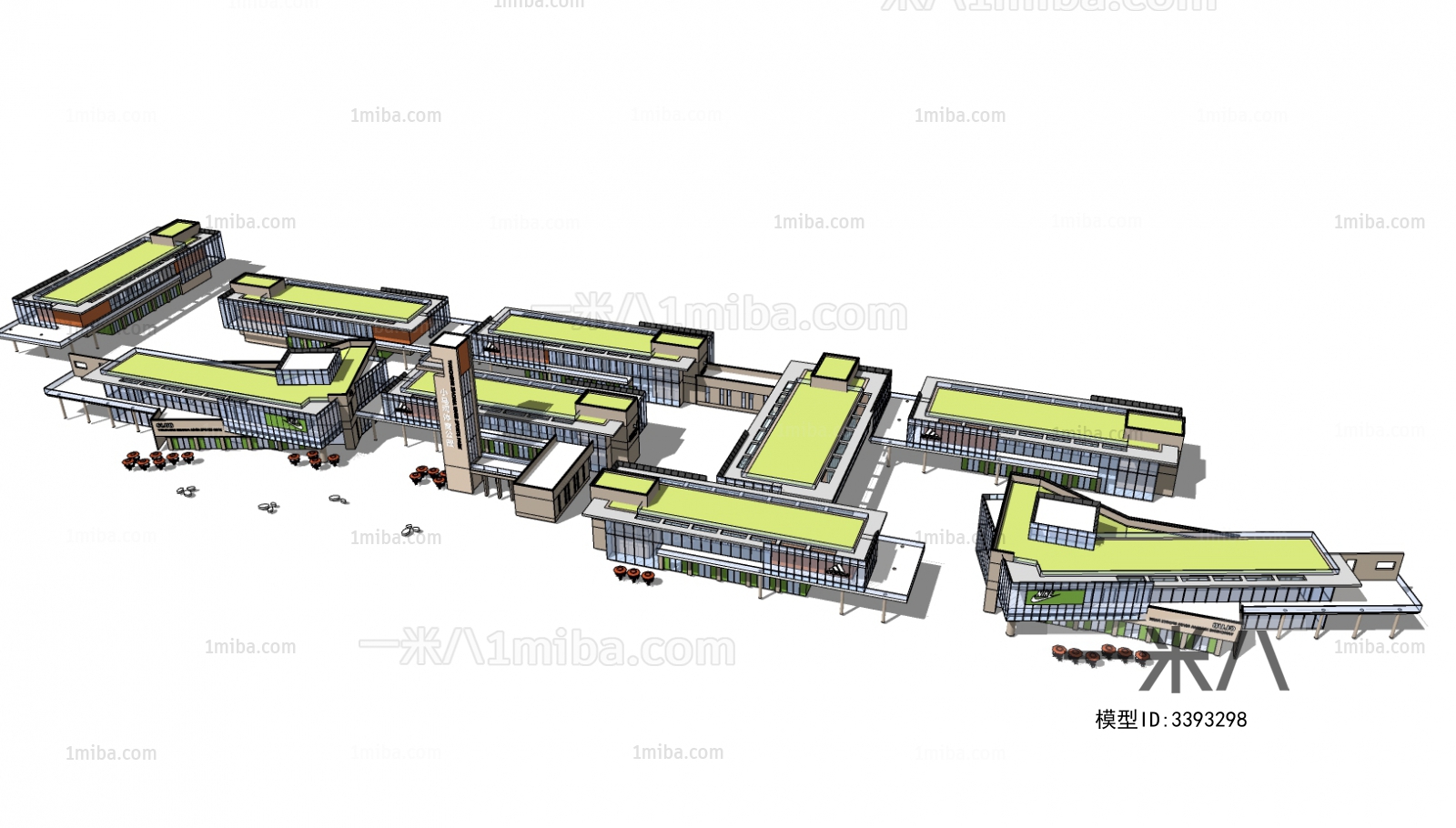 Modern Architectural Bird's-eye View Planning