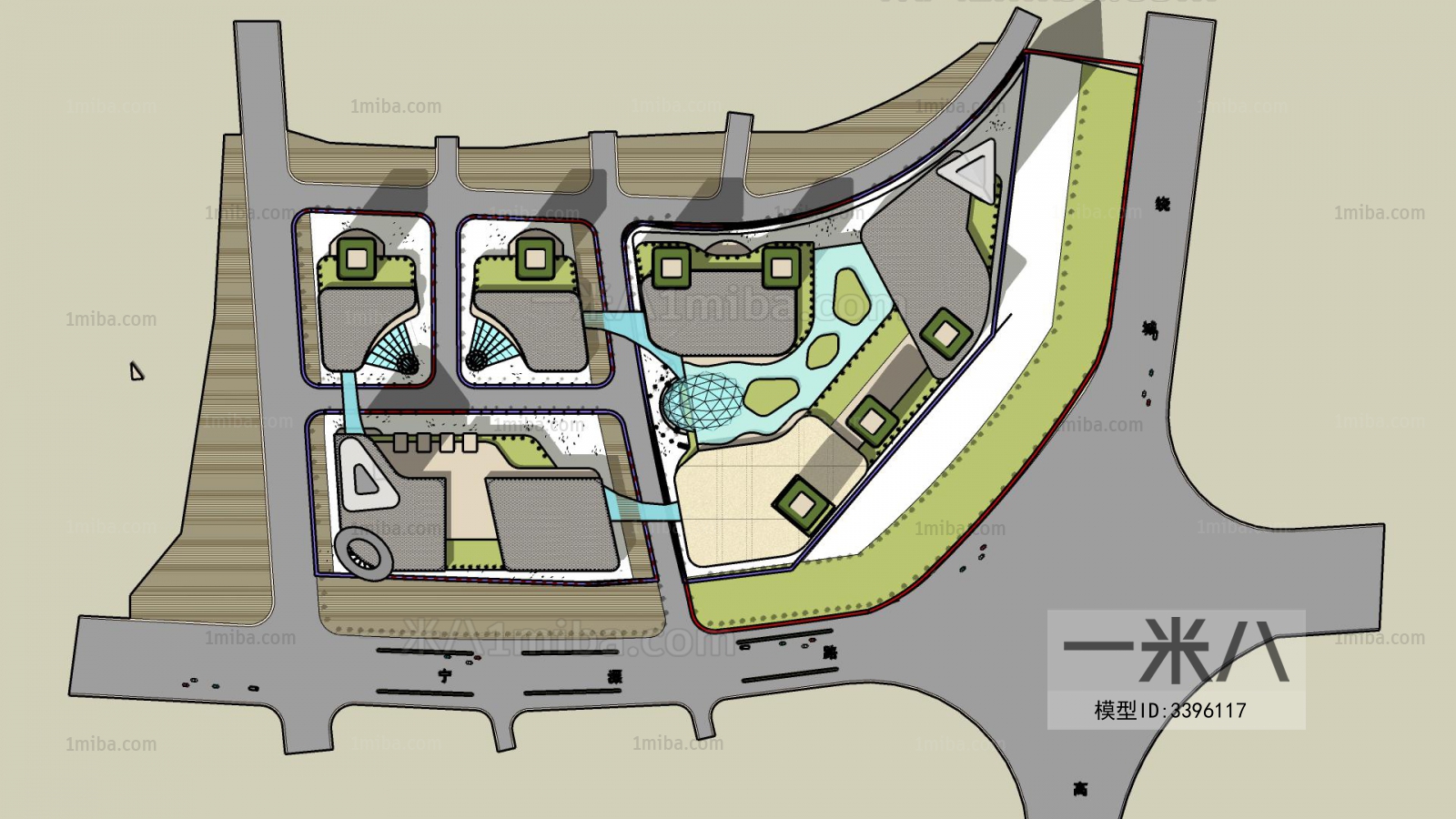 Modern Architectural Bird's-eye View Planning