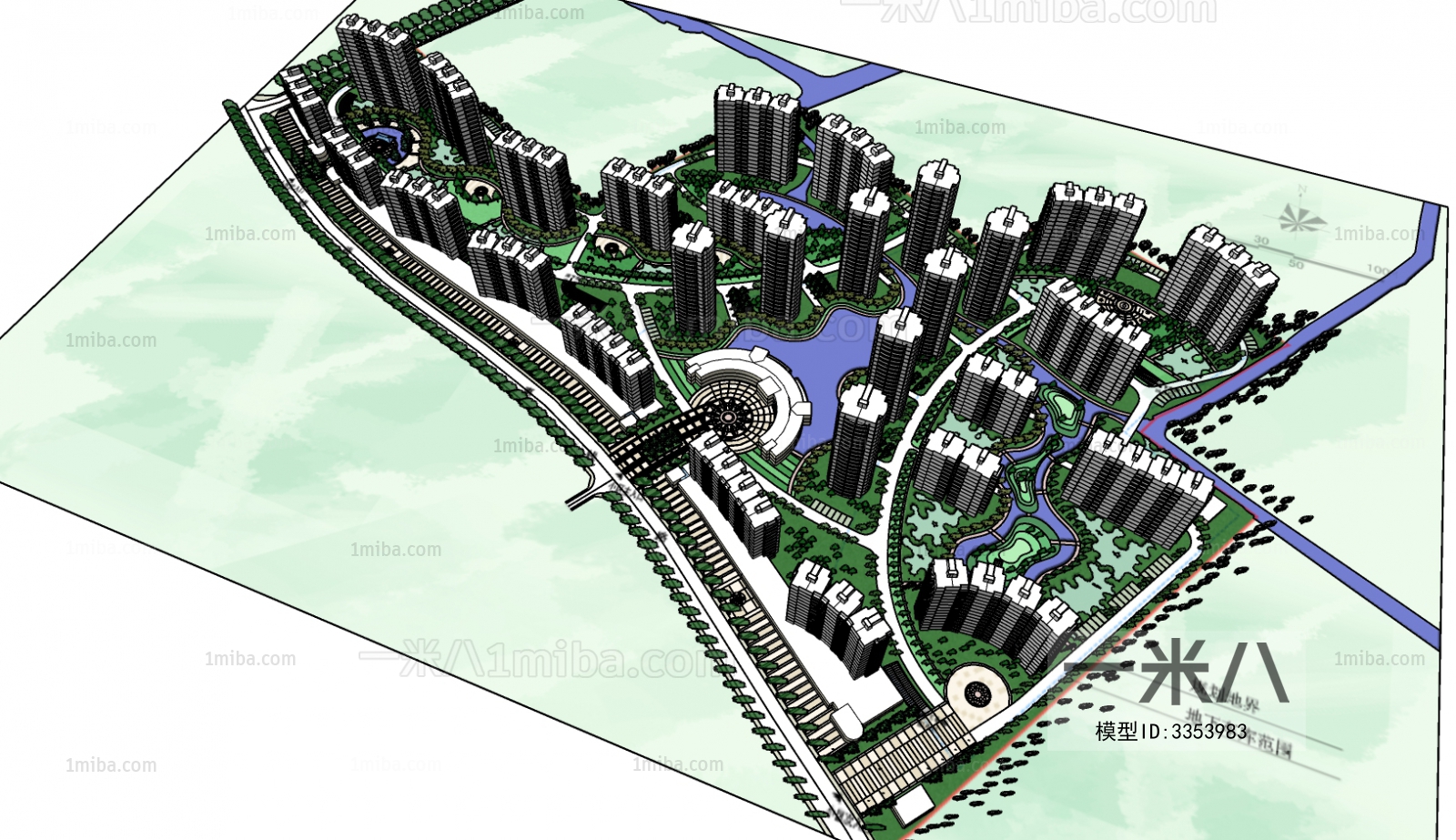 Modern Architectural Bird's-eye View Planning