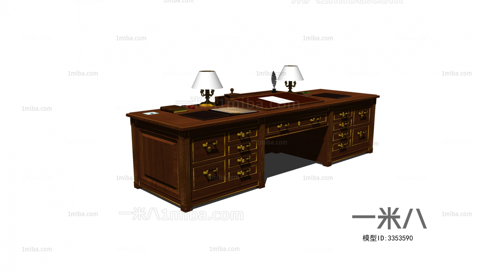 欧式古典实木大班台办公桌