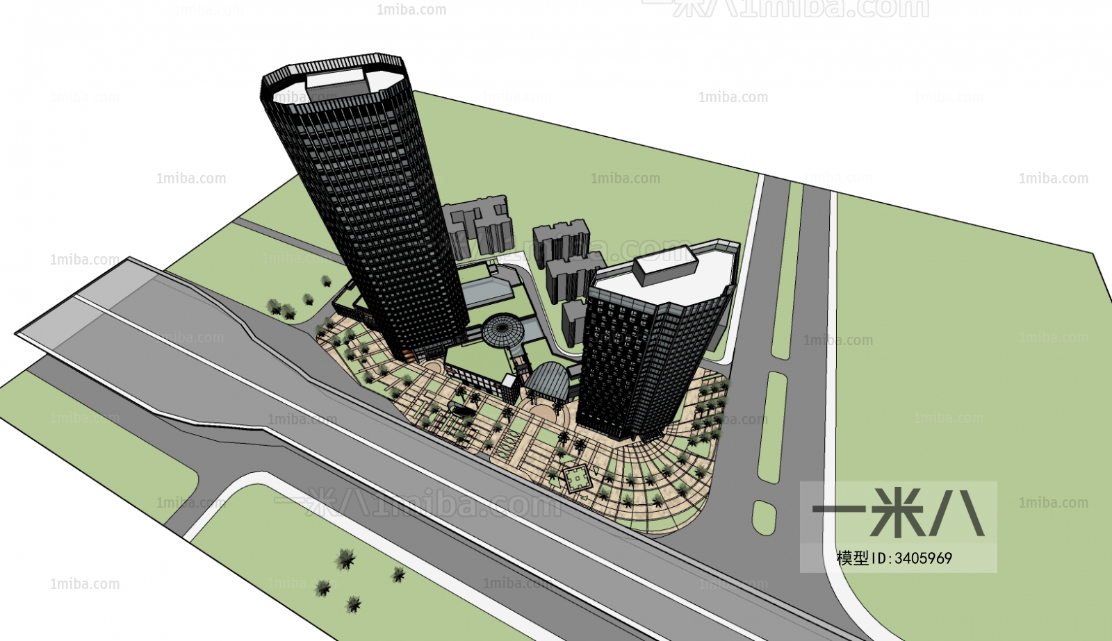 Modern Architectural Bird's-eye View Planning