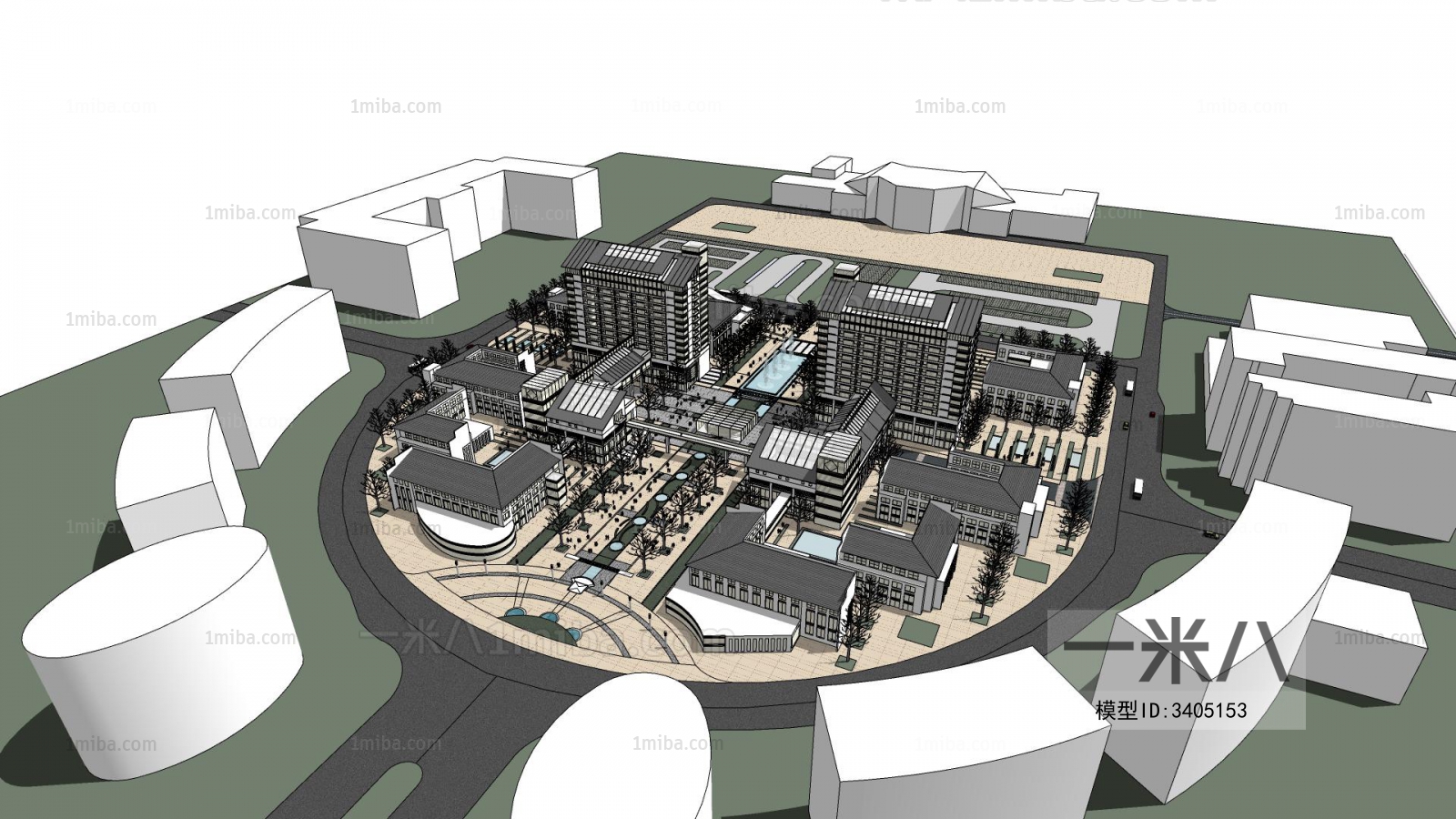 Modern Architectural Bird's-eye View Planning