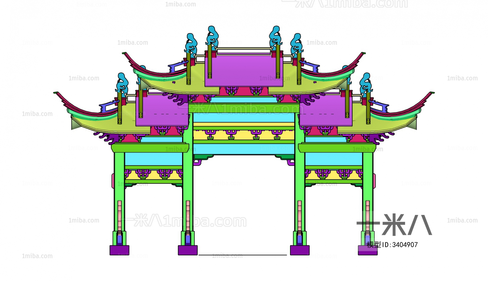 New Chinese Style Ancient Architectural Buildings