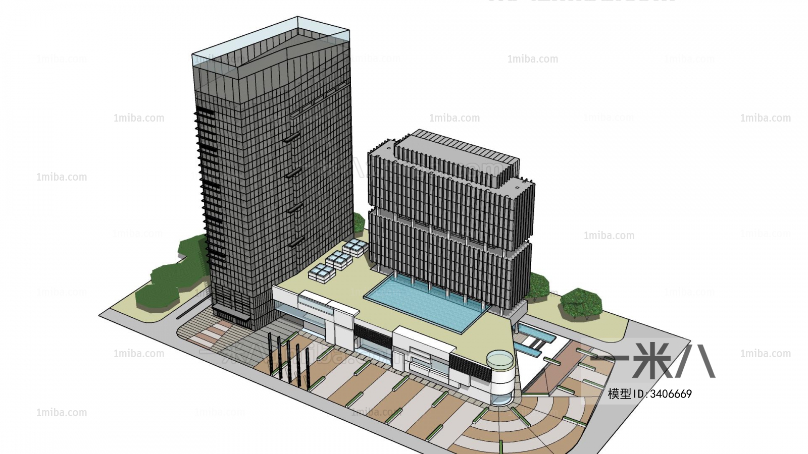 Modern Architectural Bird's-eye View Planning