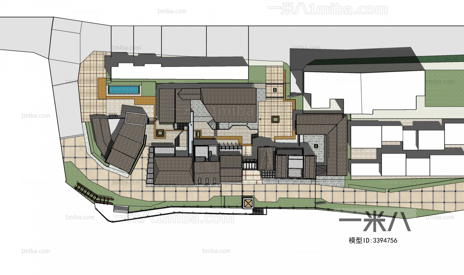 Modern Architectural Bird's-eye View Planning