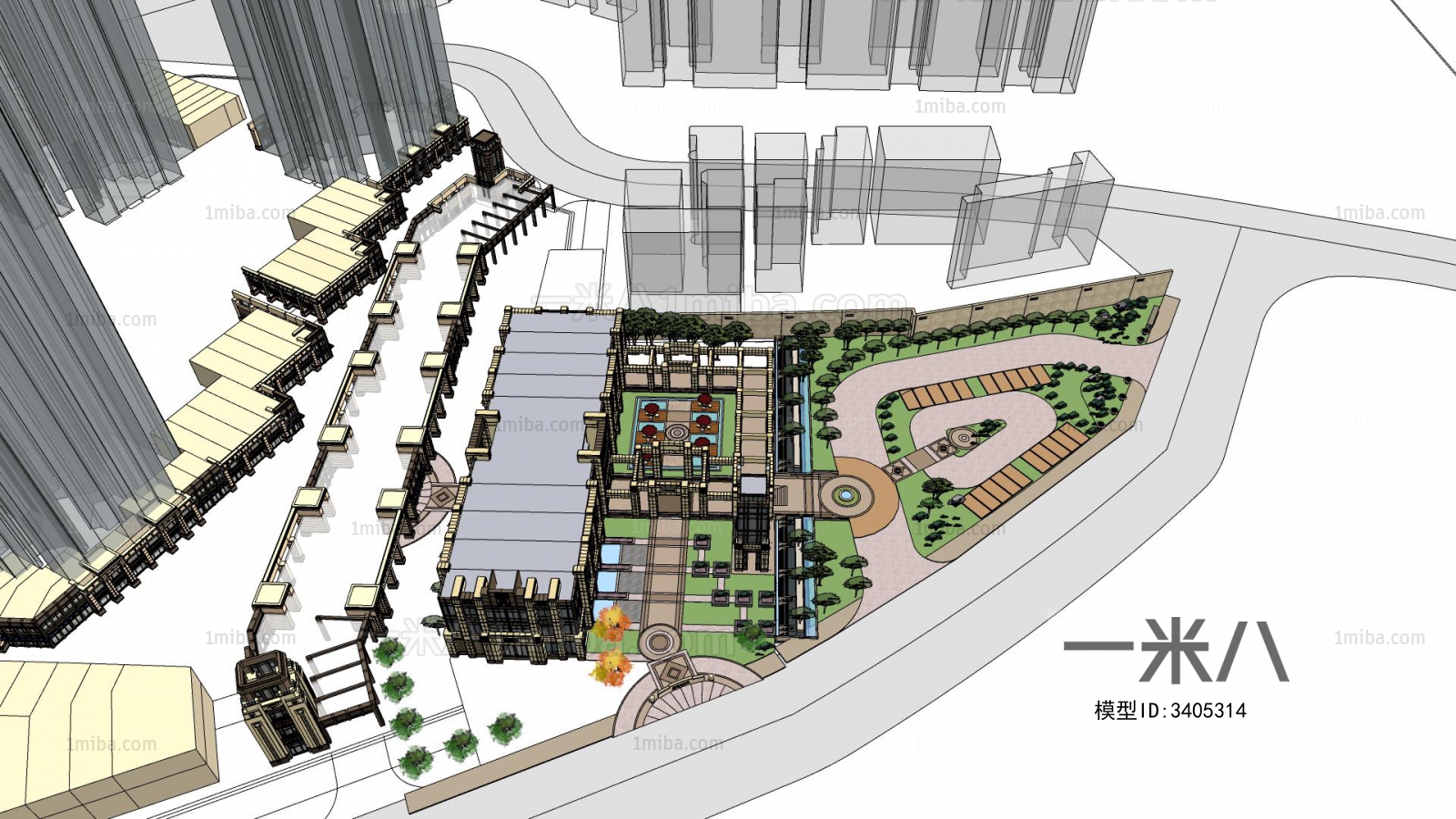 Modern Architectural Bird's-eye View Planning