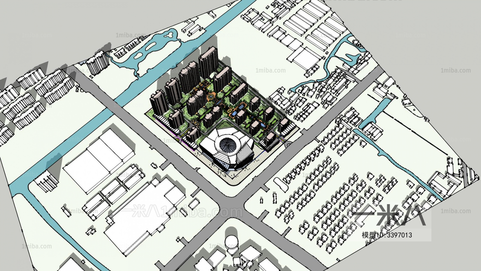 Modern Architectural Bird's-eye View Planning