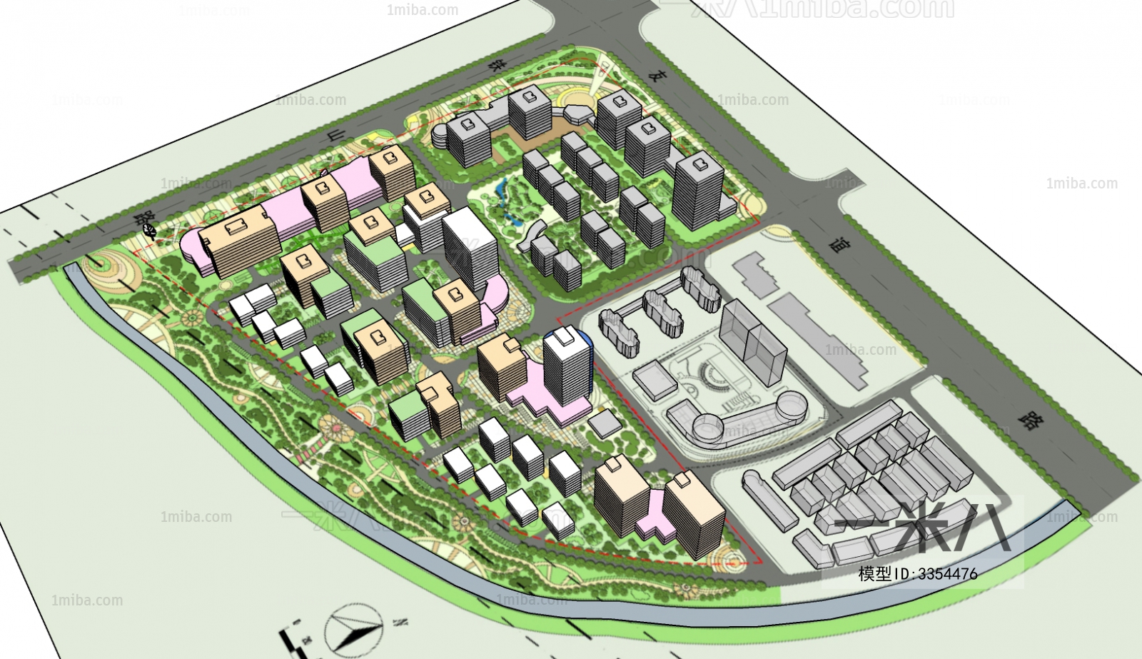 Modern Architectural Bird's-eye View Planning