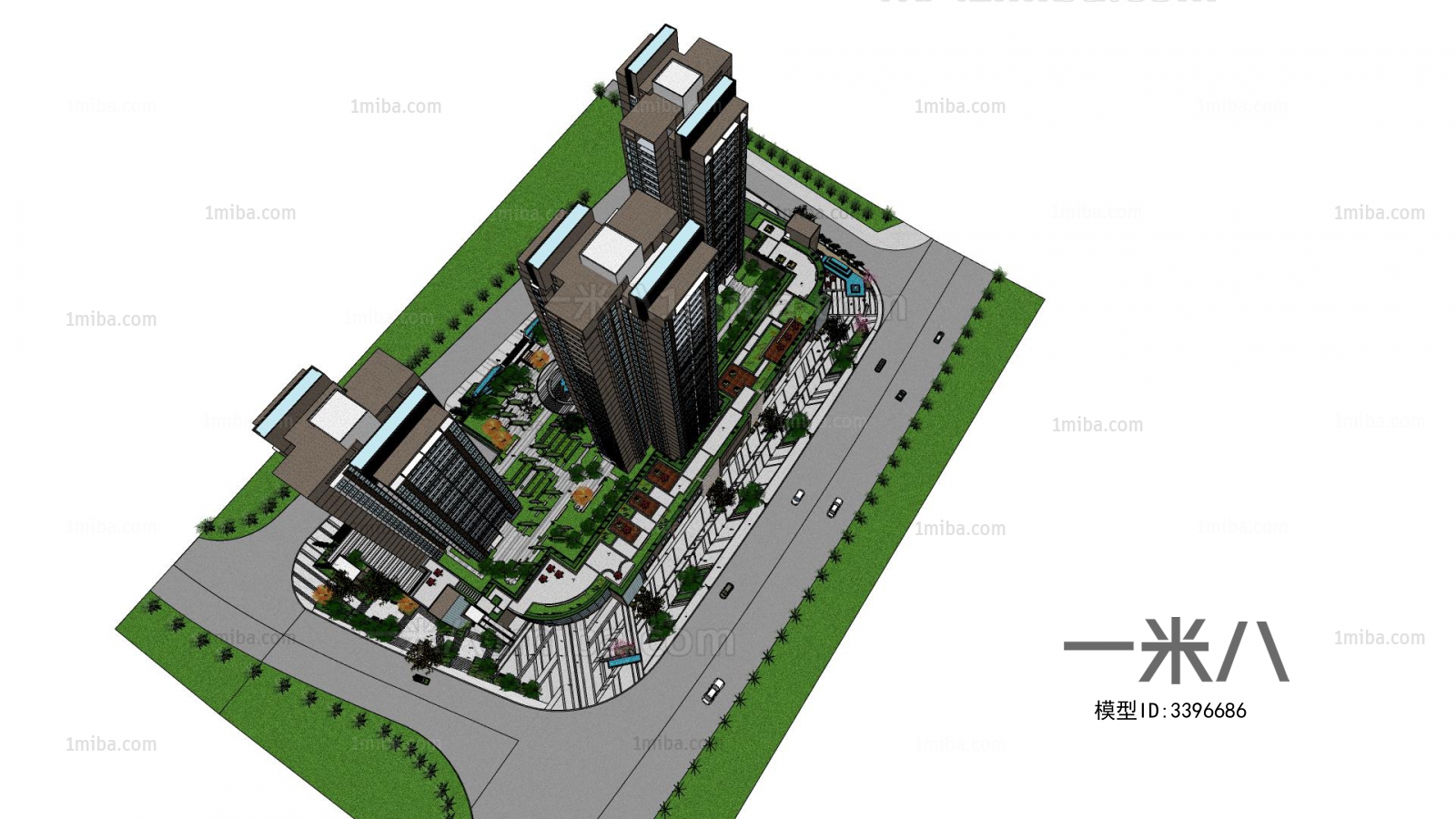 Modern Architectural Bird's-eye View Planning