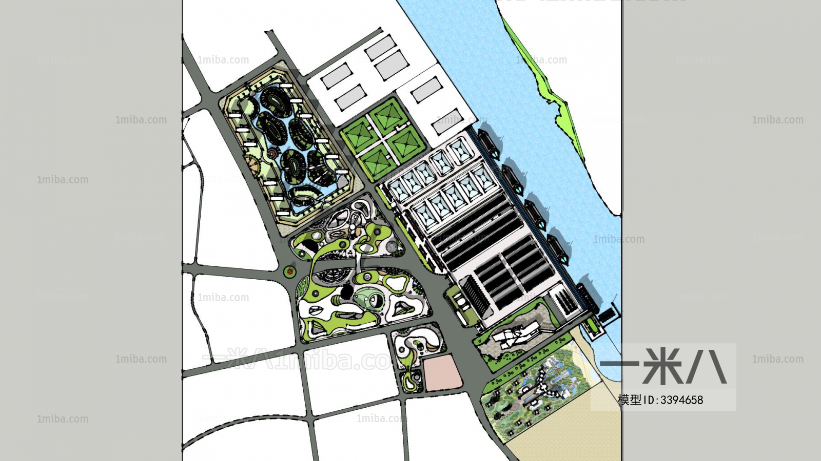 Modern Architectural Bird's-eye View Planning