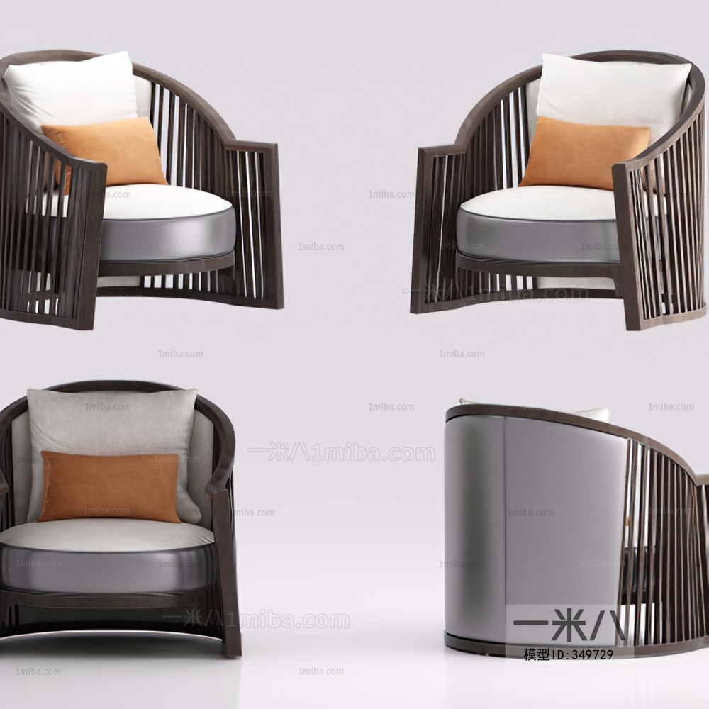 New Chinese Style Single Sofa