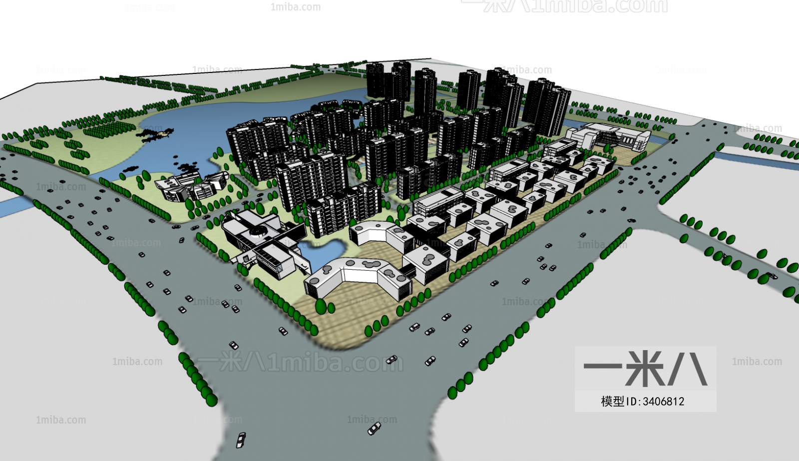 Modern Architectural Bird's-eye View Planning