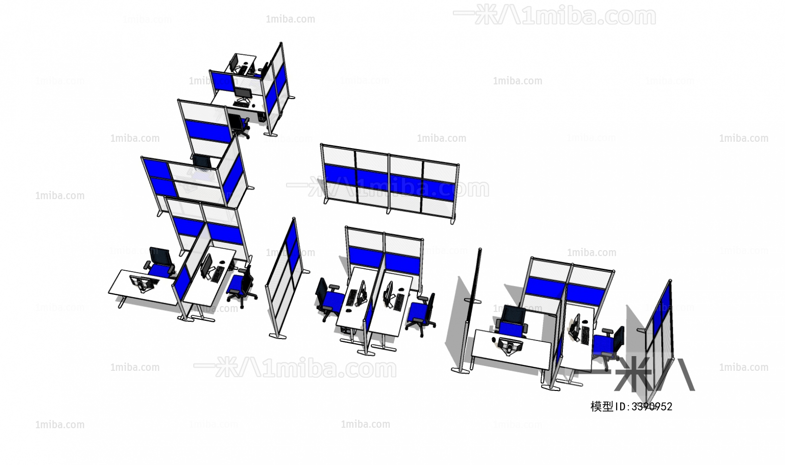 现代办公桌椅组合