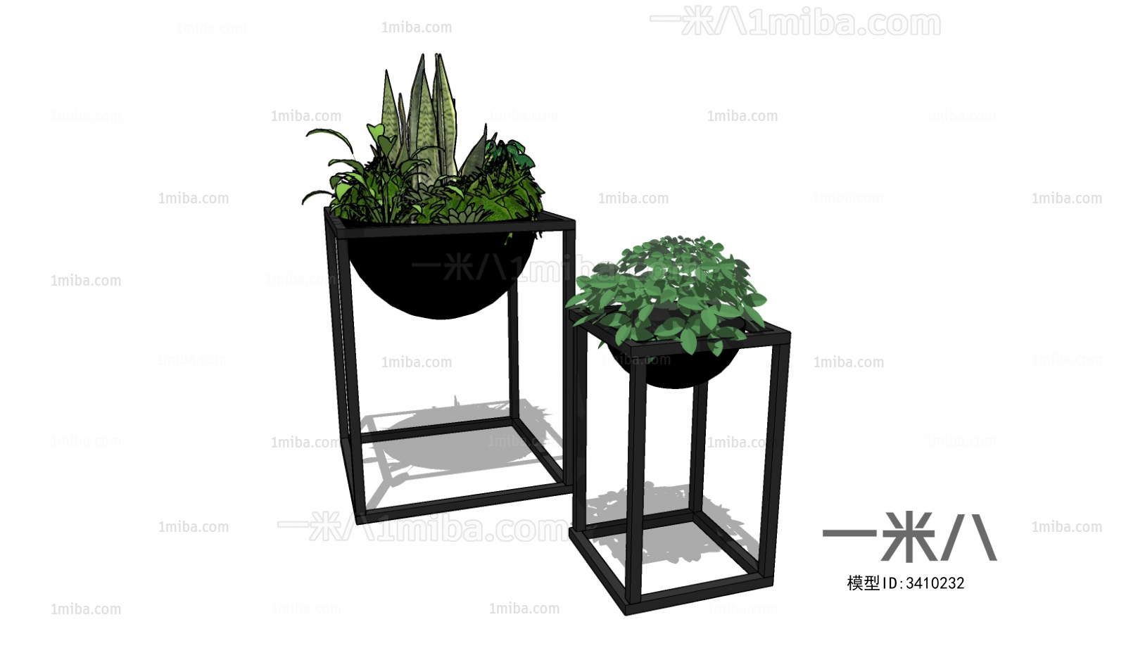 Modern Potted Green Plant