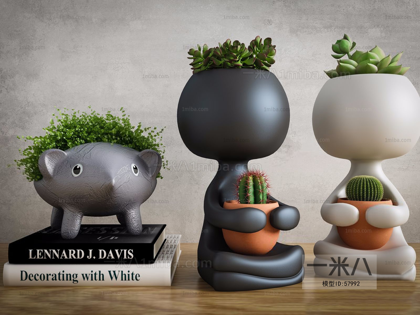 Modern Nordic Style Potted Green Plant