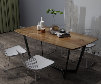 Industrial Style Dining Table And Chairs-ID:238479816