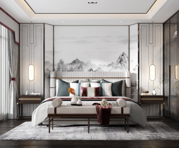 New Chinese Style Bedroom-ID:942117611