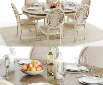 American Style Dining Table And Chairs-ID:280196148