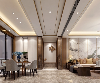 New Chinese Style A Living Room-ID:752451669