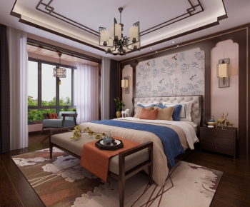 New Chinese Style Bedroom-ID:712792574