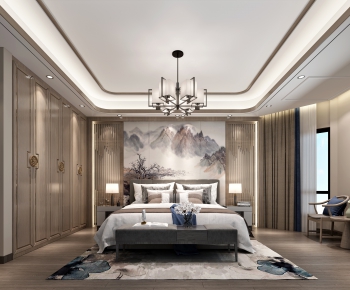 New Chinese Style Bedroom-ID:684963731