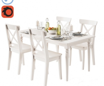 American Style Dining Table And Chairs-ID:658699588