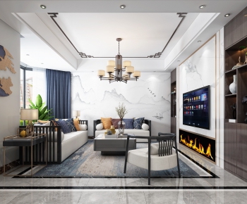 New Chinese Style A Living Room-ID:158399678