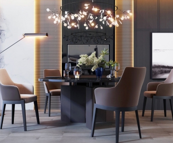 Post Modern Style Dining Table And Chairs-ID:284300817