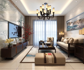 New Chinese Style A Living Room-ID:576225147