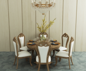 American Style Simple European Style Dining Table And Chairs-ID:623146991